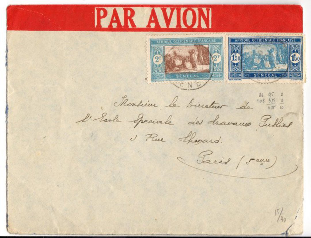 SENEGAL 1932 Airmail Letter from Dakar to Paris. - 38201 - PostalHist image 0
