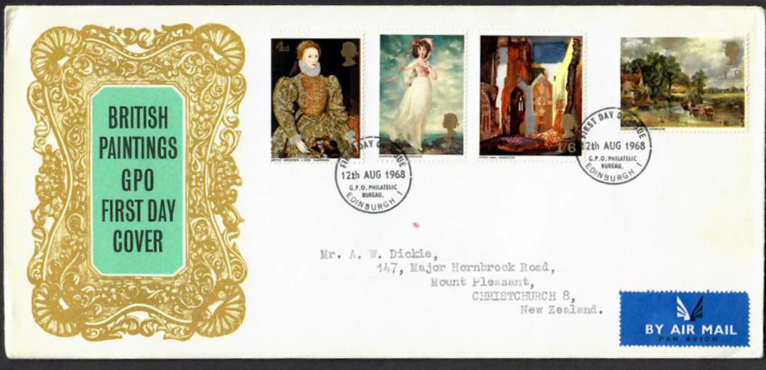 GREAT BRITAIN 1968 Paintings. Set of 4 on first day cover. - 131831 - FDC image 0