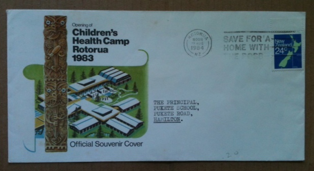 NEW ZEALAND 1983 Letter on illustrated Health first day cover from Rotorua Health Camp. - 130722 - PostalHist image 0