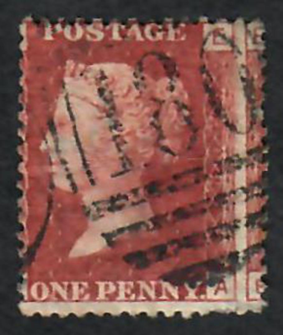 GREAT BRITAIN 1858 1d Red Plate 212. Letters AEEA. Centered east. - 70212 - Used image 0