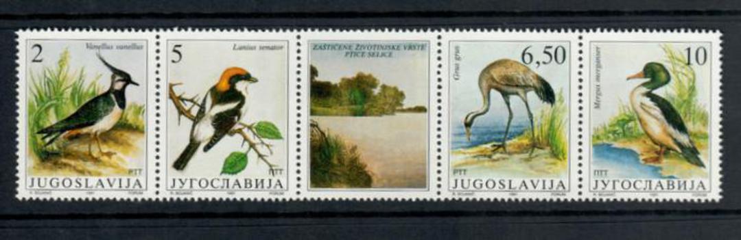 YUGOSLAVIA 1981 Protected Birds. Strip of 4. - 56374 - UHM image 0