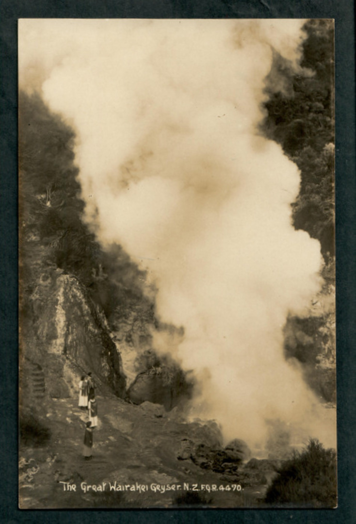 Real Photo by Radcliffe of the Great Wairaki Geyser. - 46762 - Postcard image 0