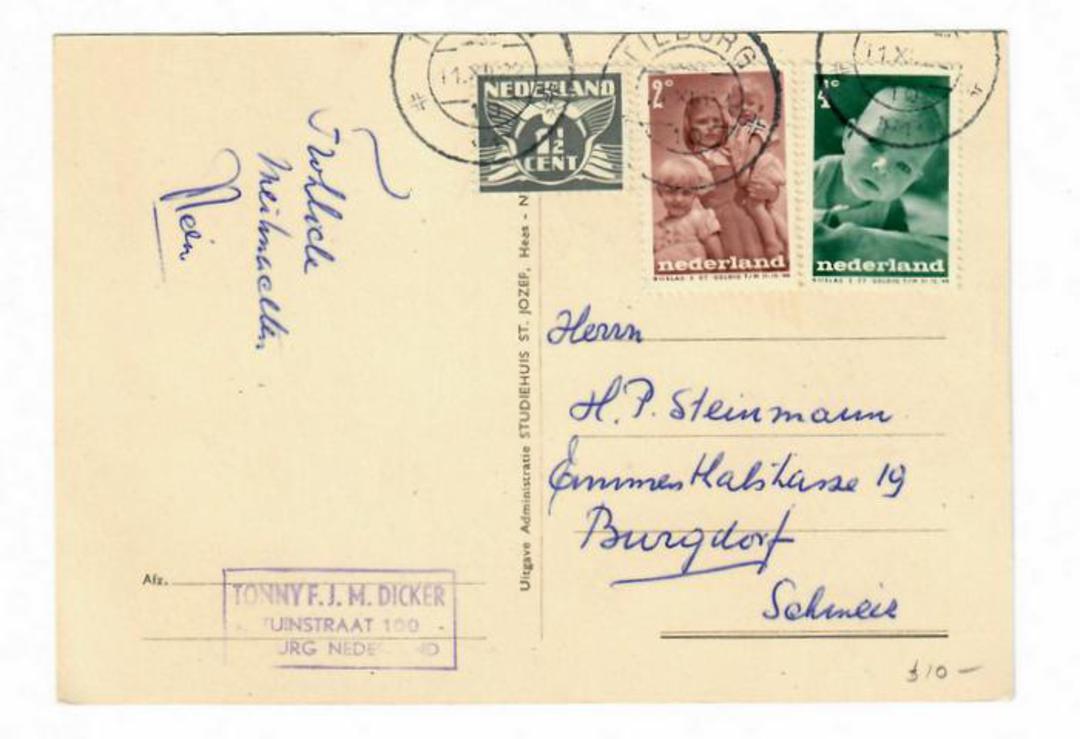 NETHERLANDS 1947 Postcard from Tilburg to Burgdorf Switzerland. - 30417 - PostalHist image 0