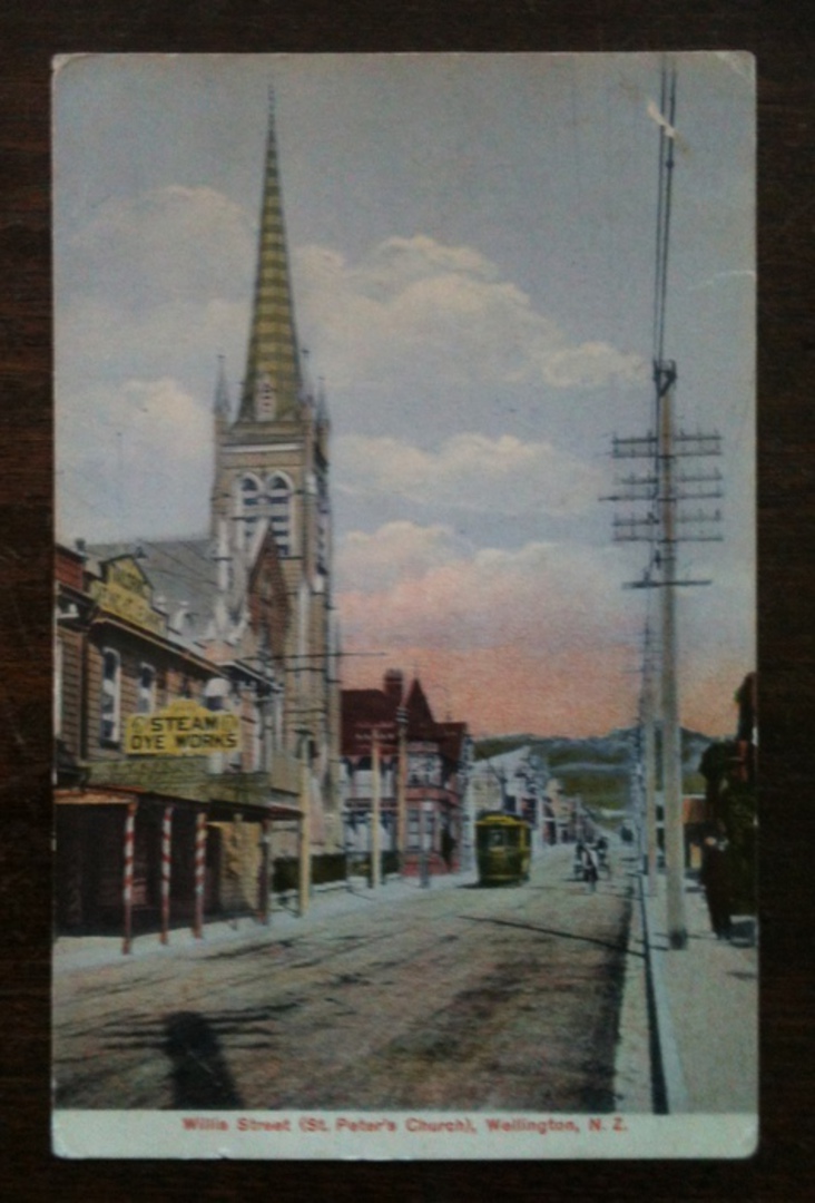 Coloured postcard St Peters Church Wellington. Faults. - 47785 - Postcard image 0