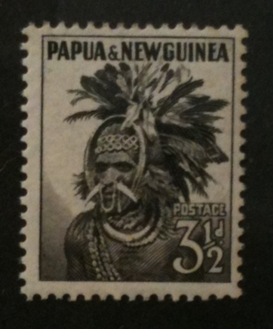 PAPUA NEW GUINEA 1952 Definitive 3½d Black. - 72054 - UHM image 0