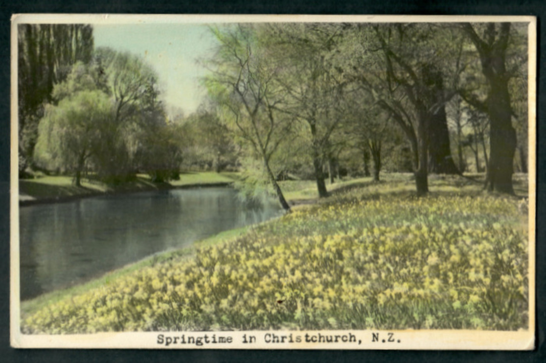 Tinted postcard by N S Seaward of Springtime in Christchurch - 48491 - Postcard image 0