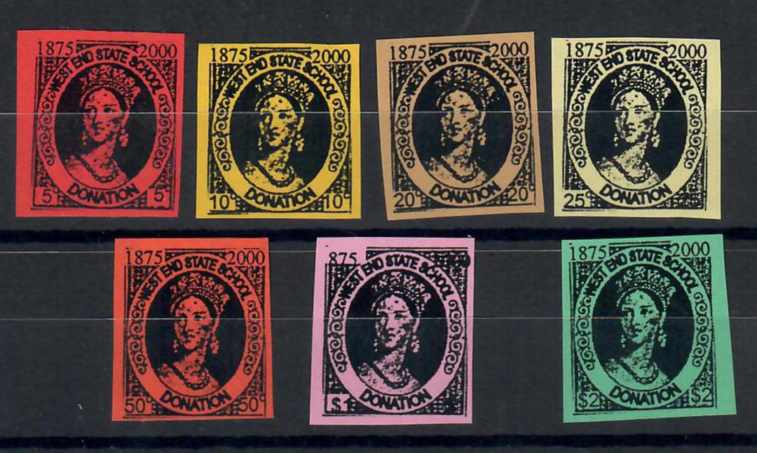AUSTRALIA 2000 West End State School Townsville Donation Labels. Reproduction of the Queensland Full Face Queen. Set of 7. - 256 image 0