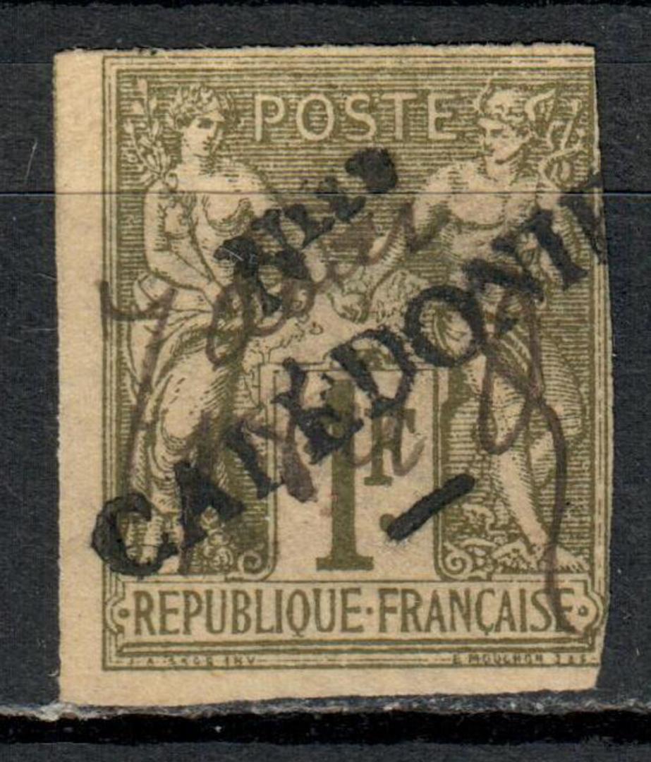 NEW CALEDONIA 1892 Definitive Surcharge Handstamped at Noumea 1fr Olive-Green. Godd margins except top right. - 74521 - FU image 0