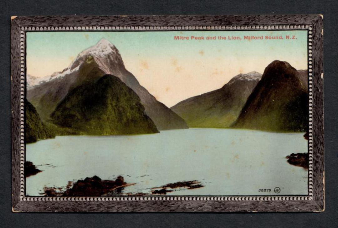Coloured postcard of Mitre Peak and the Lion Milford Sound. - 49871 - Postcard image 0