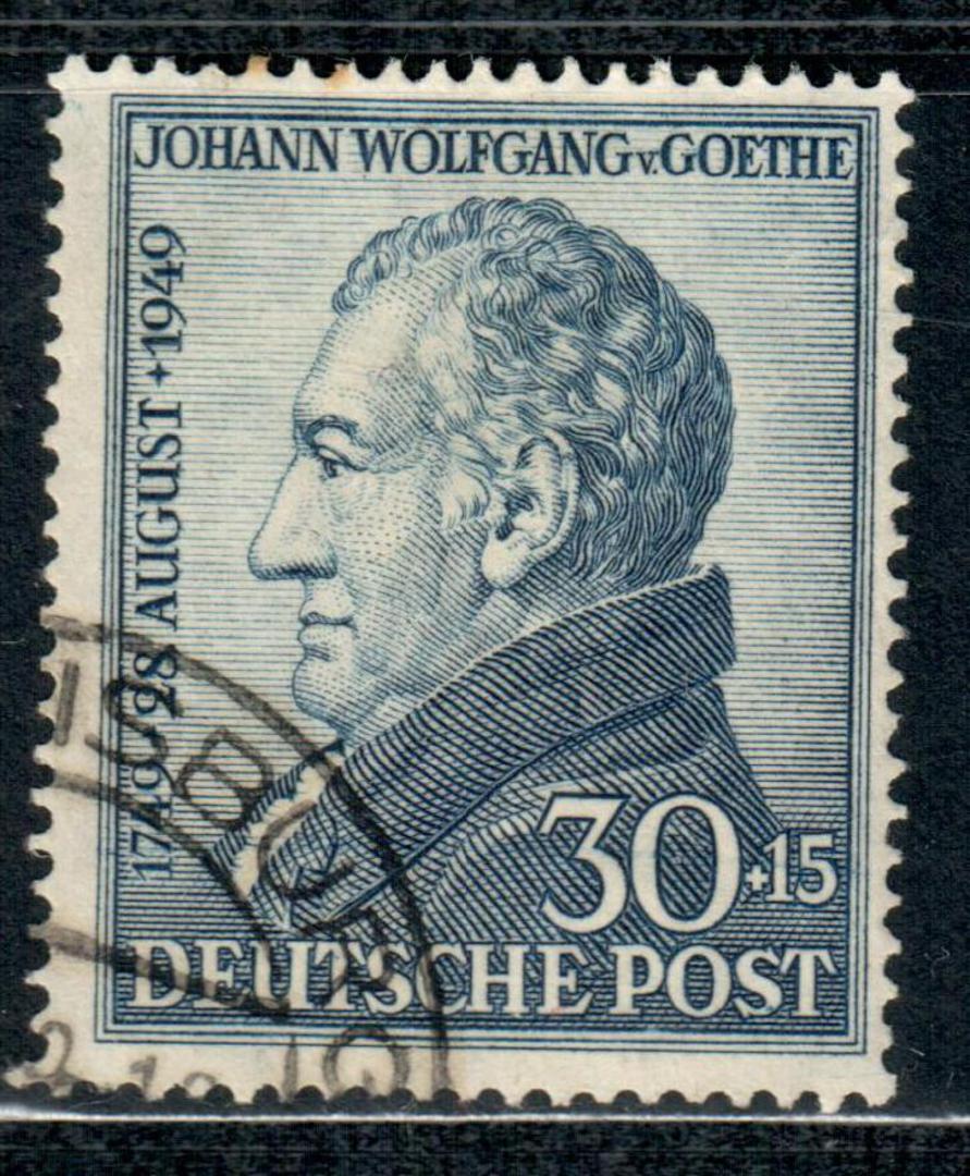 ALLIED OCCUPATION of GERMANY 1949 British and American Zones. Bicentenary of the Birth of Johann Wolfgang von Goethe. 30 pf + 15 image 0
