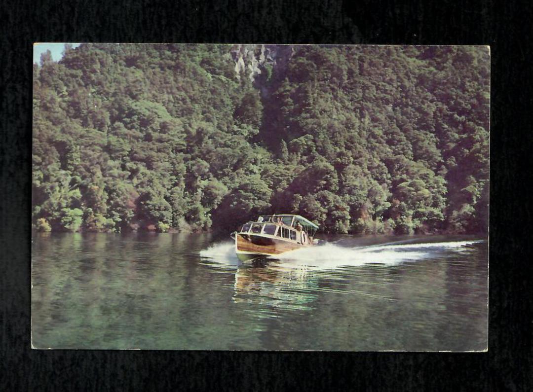 Modern Coloured Postcard by Gladys Goodall of Water Taxi on Lake Okataina. - 444540 - Postcard image 0