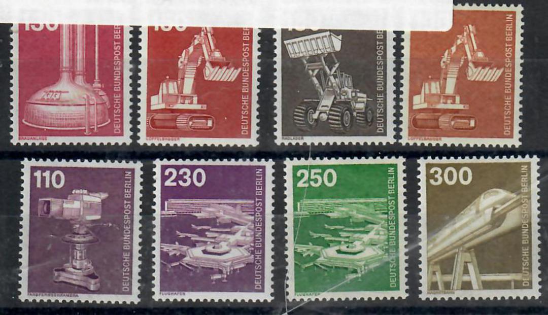 WEST BERLIN 1975 Definitives Industry. Selection of 8 values.  All the issues from 1979 forward. Generally the higher values. - image 0