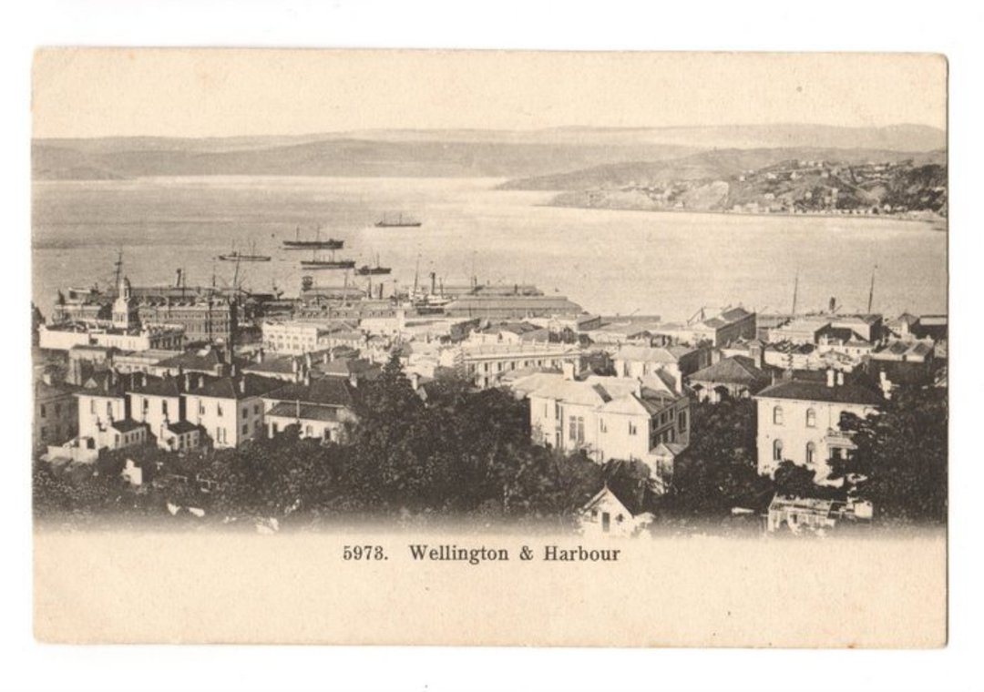 Early Undivided Postcard of Wellington Harbour. - 247370 - Postcard image 0