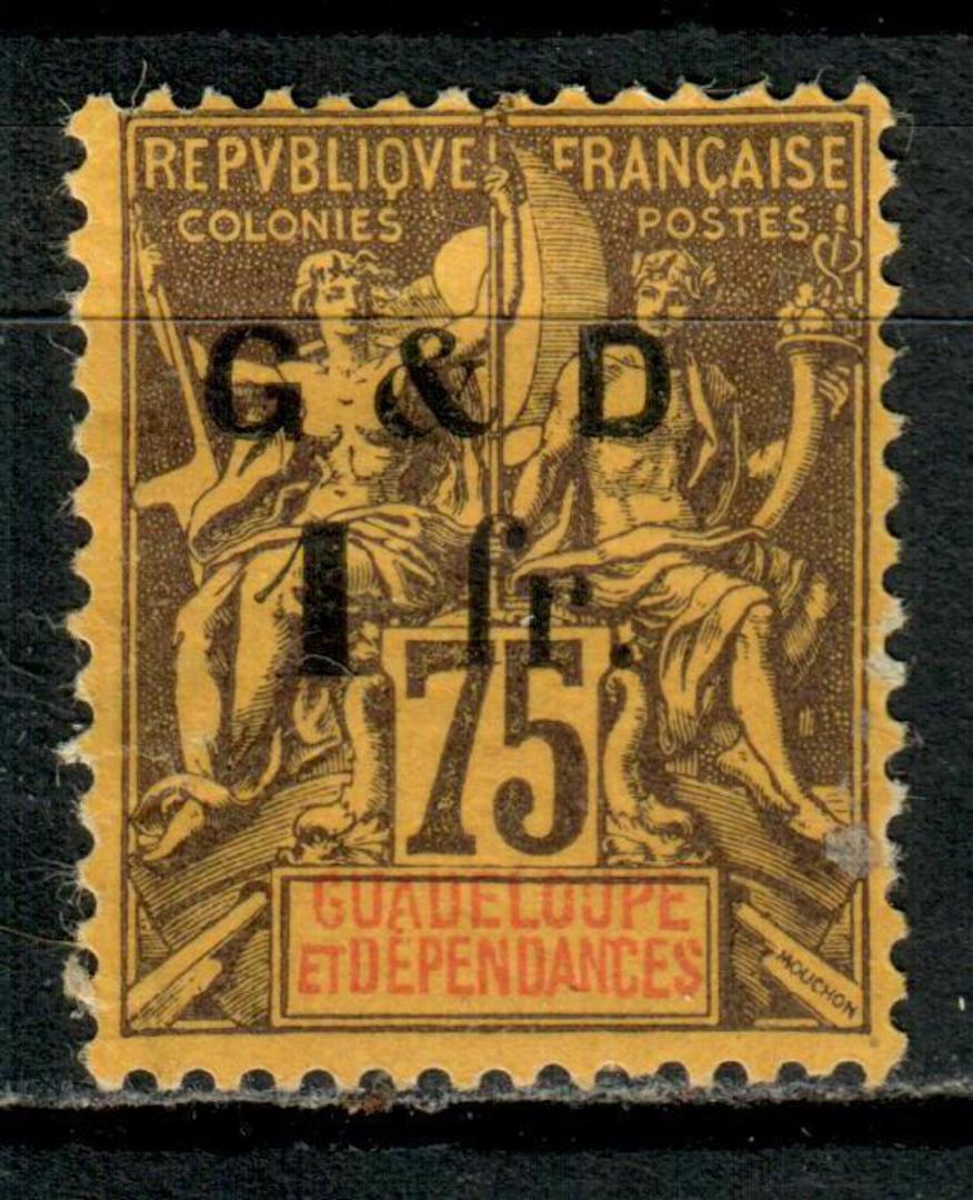 GUADELOUPE 1903 Definitive Surcharge 1fr on 75c Brown on yellow. - 75899 - Mint image 0