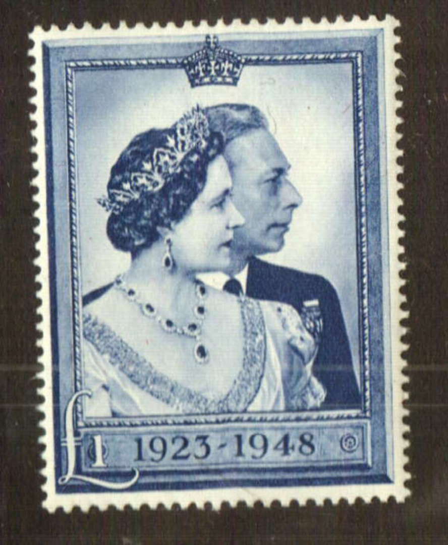 GREAT BRITAIN 1948 Royal Silver Wedding £1 Blue. - 70799 - UHM image 0