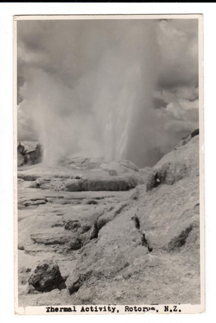 Real Photograph by N S Seaward of Thermal Activity Rotorua. - 46211 - Postcard image 0