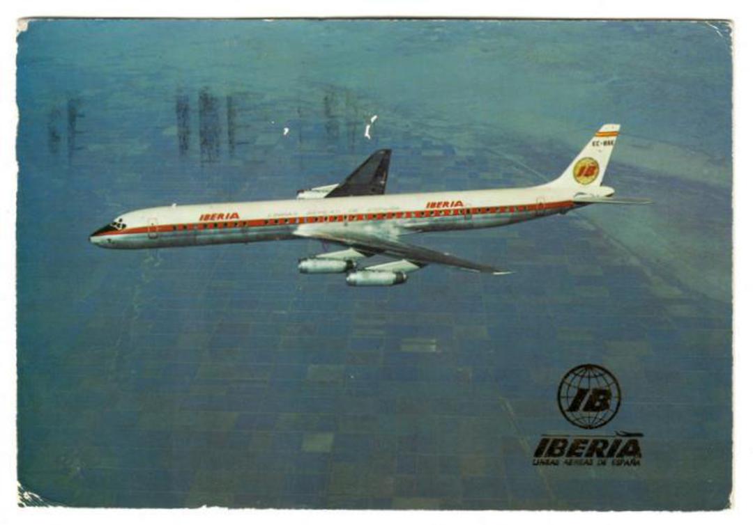 Coloured postcard of Iberia DC-8 Douglas Jrt. - 40830 - Postcard image 0