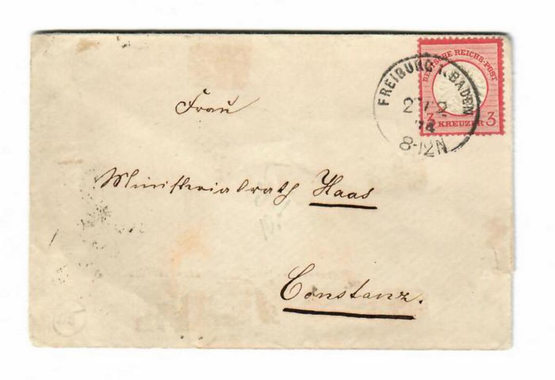 GERMANY 1874 Cover with SG 11 from Freiburg in Baden to Constanz. - 30476 - PostalHist image 0
