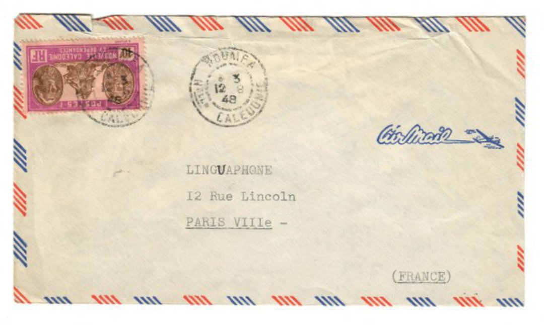 NEW CALEDONIA 1948 Airmail Letter from Noumea to Paris. - 37881 - PostalHist image 0