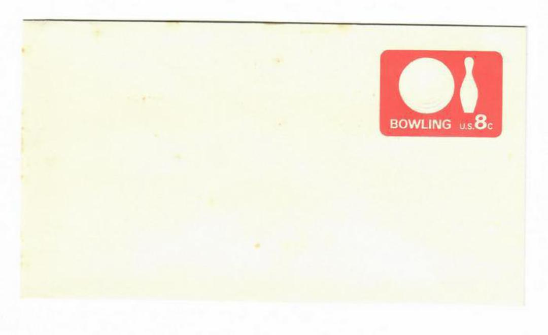 USA mint envelope Postal Stationery Bowling 8c Red. image 0