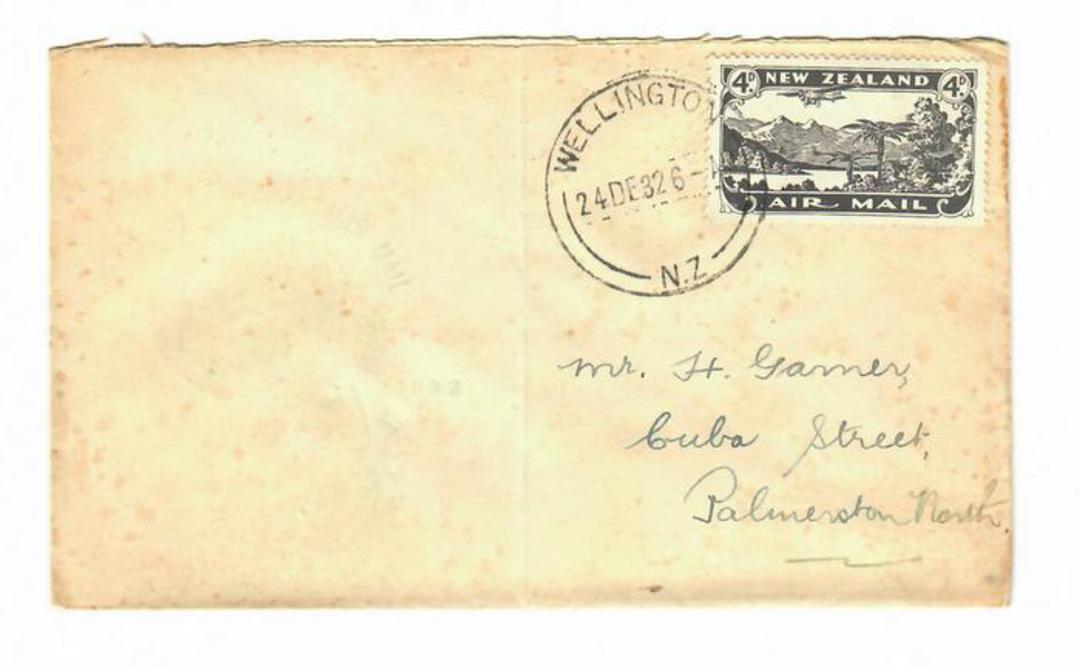 NEW ZEALAND 1932 Letter from Palmerston North to Wellington flown on Christmas Flight. - 31003 - image 0