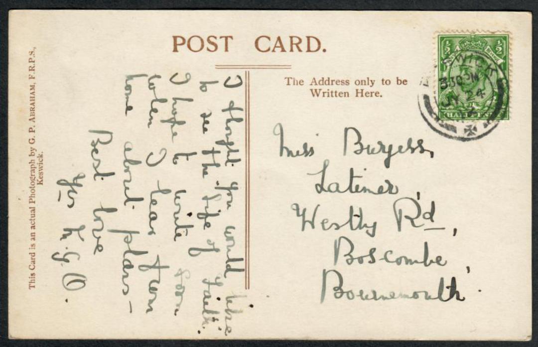 GREAT BRITAIN 1912 Postcard from Keswick to Bournemouth. - 35236 - PostalHist image 0