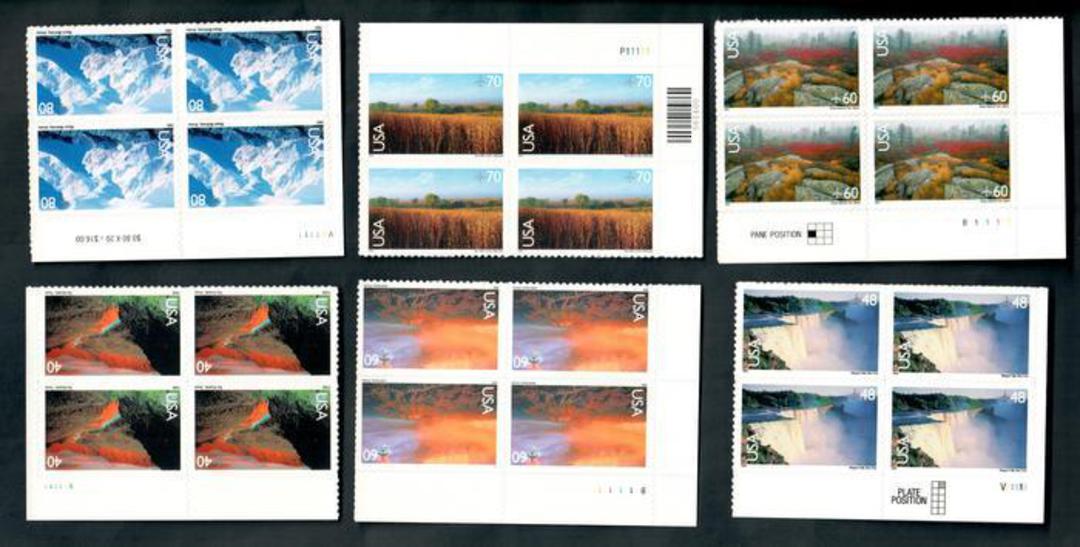 USA 1999 Air. Scenic. Self Adhesive. Set of 6 in blocks of 4. - 58113 - UHM image 0
