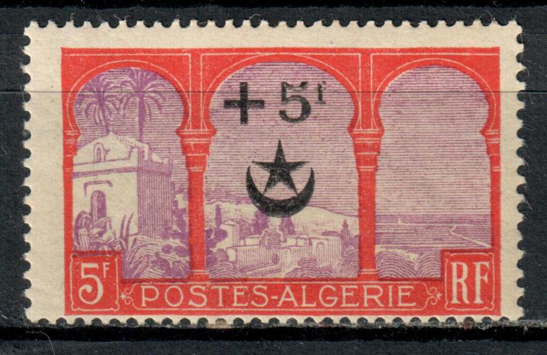 ALGERIA 1927 Wounded Soldiers Charity 5fr + 5fr Mauve and Scarlet. Nice clean copy. Good perfs. - 71219 - UHM image 0