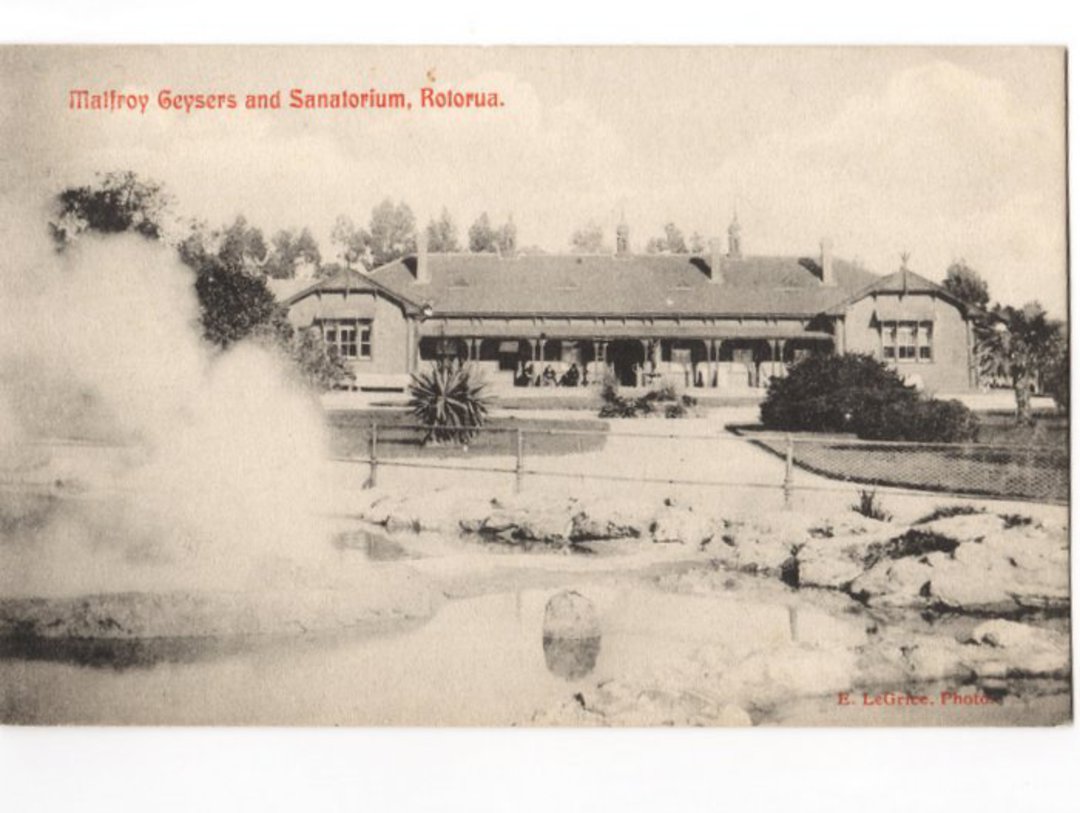 Postcard of Malfroy Geysers and Sanitorium Rotorua. - 45911 - Postcard image 0