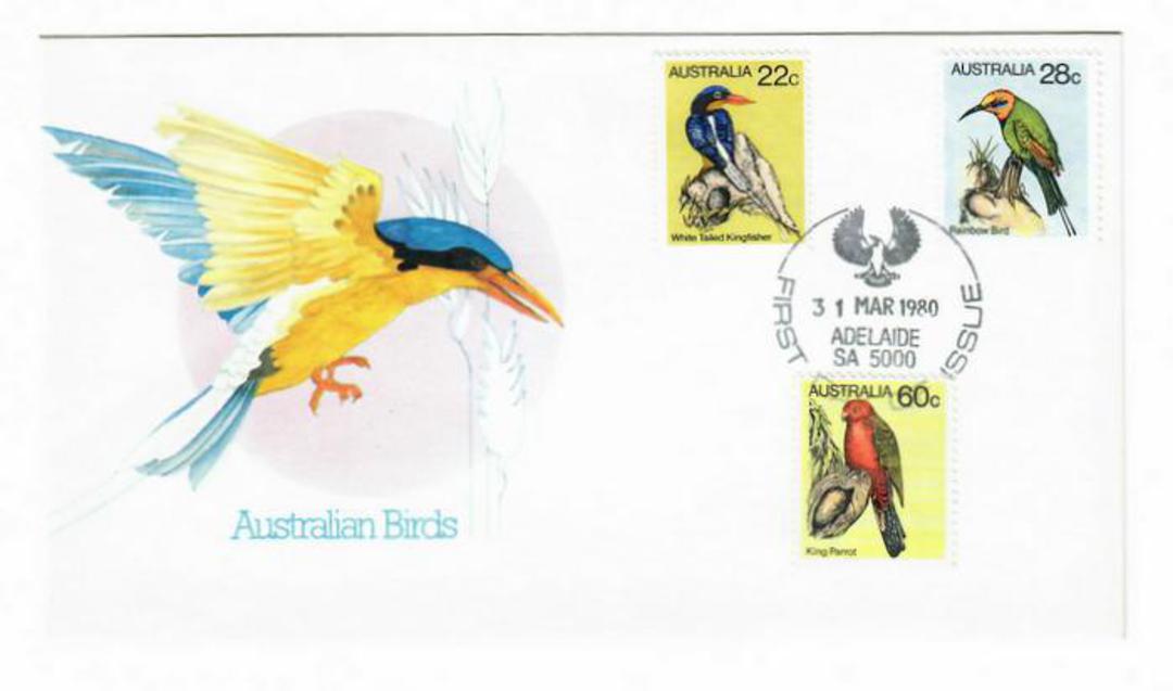 AUSTRALIA 1980 Birds. Set of 3 issued on 31/3/1980 on first day cover. - 32011 - FDC image 0