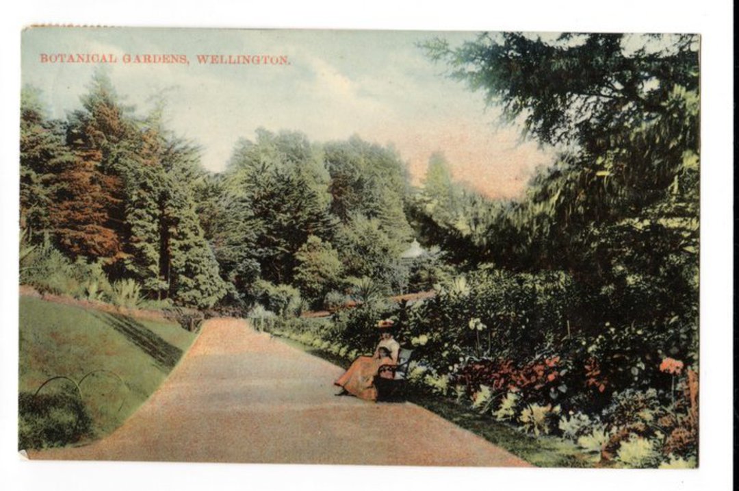 Coloured postcard of Botannical Gardens Gardens Wellington. - 47327 - Postcard image 0