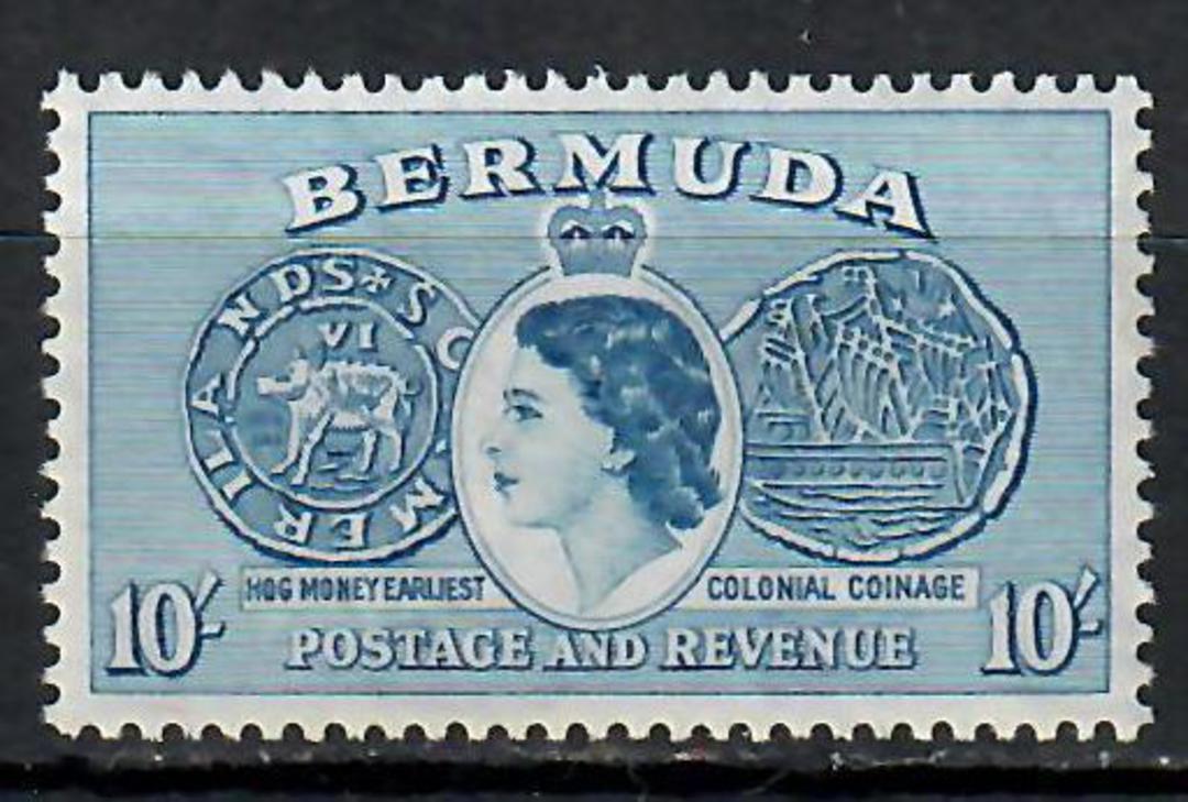 BERMUDA 1953 Elizabeth 2nd Definitive 10/- Deep Ultramarine. - 70971 - UHM image 0