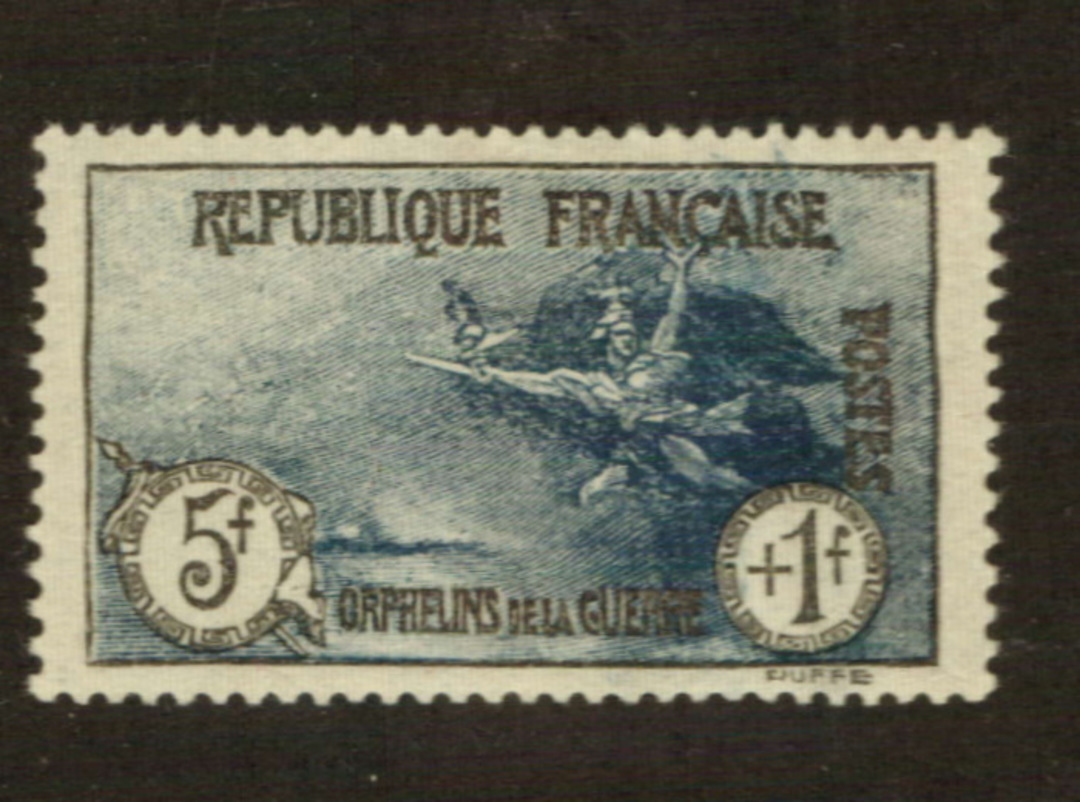 FRANCE 1926 War Orphans' Fund 5fr+1fr Blue and Black. Hinge remains. - 76229 - Mint image 0