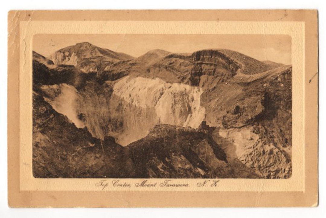Sepia Postcard of Top Crater Mount Tarawera. - 246091 - Postcard image 0