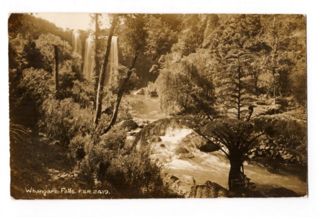 Real Photograph by Radcliffe of Whangarei Falls. - 44977 - Postcard image 0