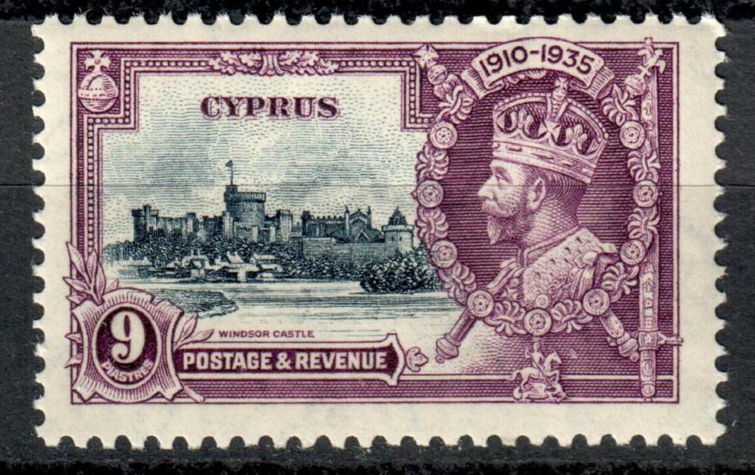 CYPRUS 1935 Silver Jubilee 9 pi Slate and Purple.Very lightly hinged. - 7530 - LHM image 0