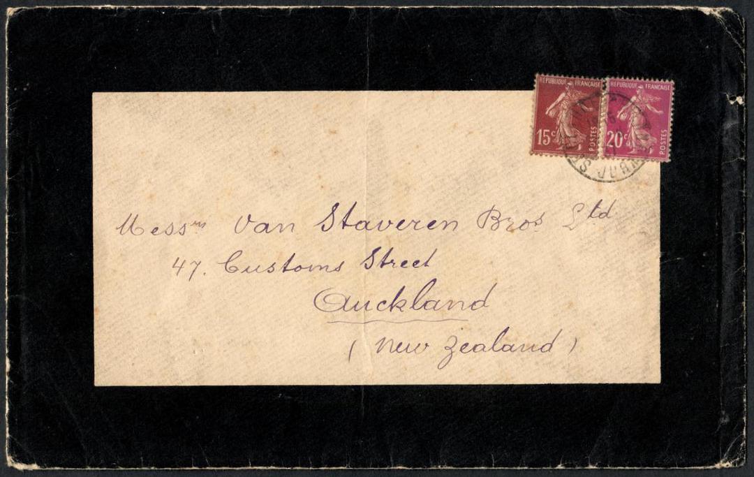 FRANCE 1937 Mourning cover and contents sent to New Zealand. - 100283 - PostalHist image 0