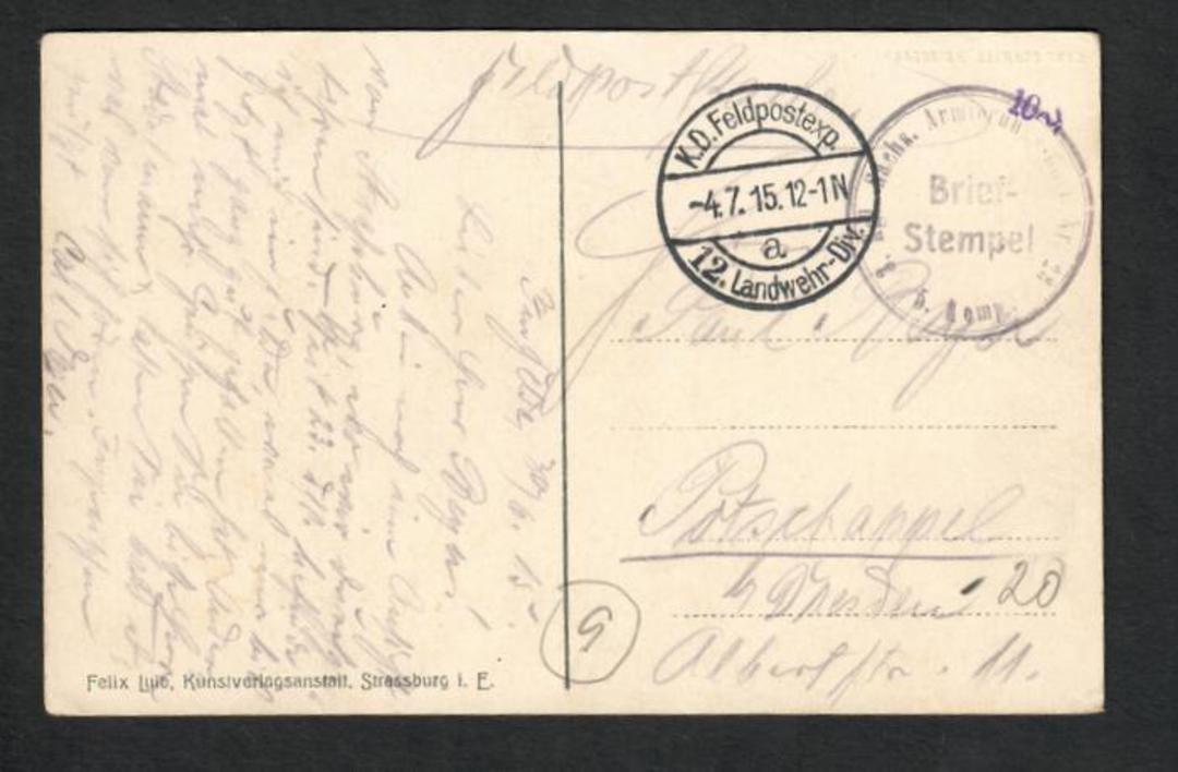 GERMANY 1915 Feldpost . Censor cachet. - 32396 - PostalHist image 0