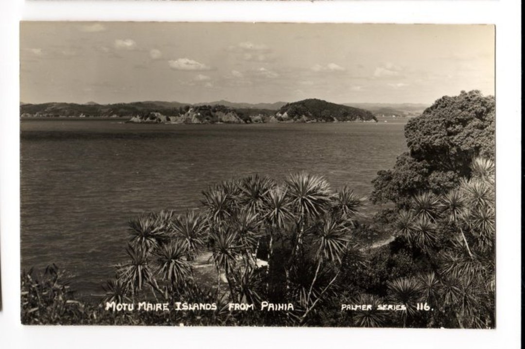 Real Photograph by T G Palmer & Son of Motu Maire Islands from Paihia. - 44922 - image 0