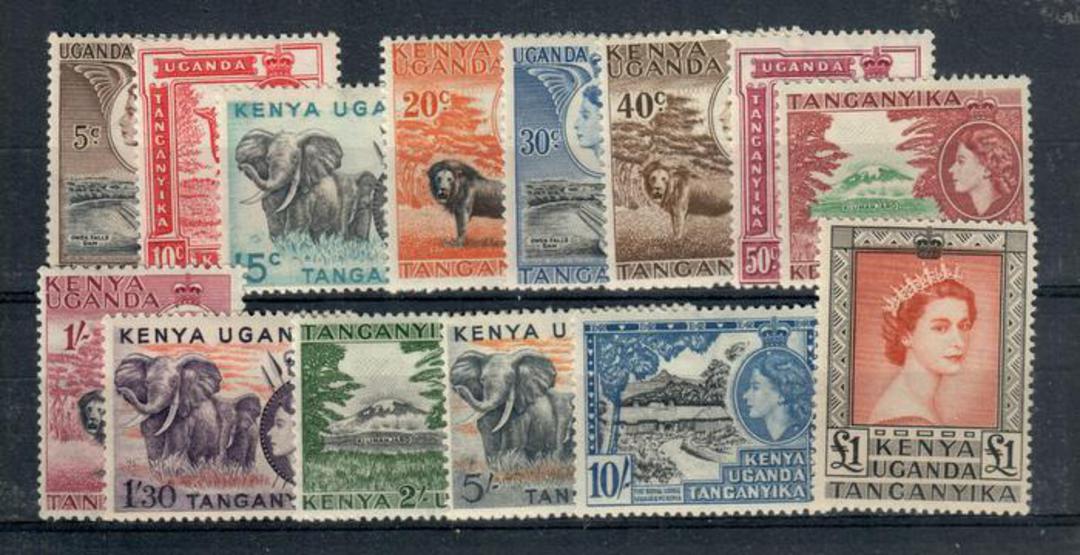 KENYA UGANDA TANGANYIKA 1954 Elizabeth 2nd Definitives. Set of 14. - 20761 - Mint image 0