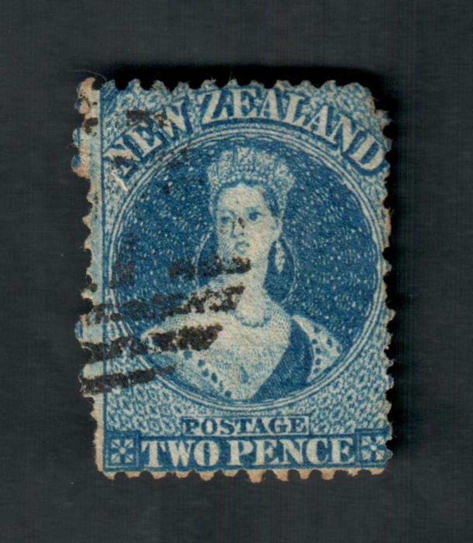 NEW ZEALAND 1862 Full Face Queen 2d Blue. Nice copy but blunt corner. - 39111 - Used image 0