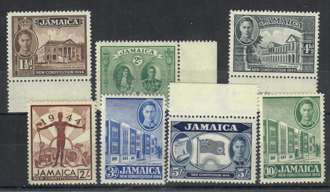 JAMAICA 1945 New Constitution. Original set of 7 including the 2d with Perf 12½. - 22494 - UHM image 0