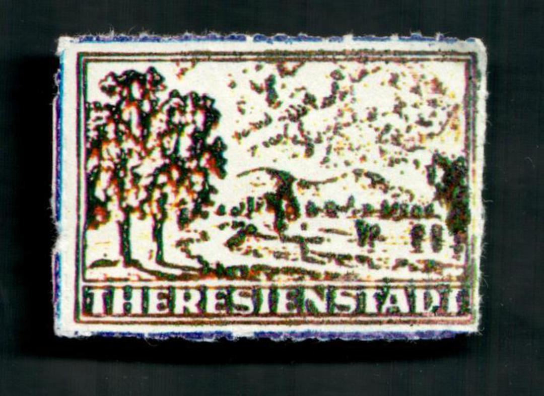 THERESIENSTADT Concentration Camp Parcels Admission Stamp. A very poor forgery or reproduction. Roulettes. Printed on the gummed image 0