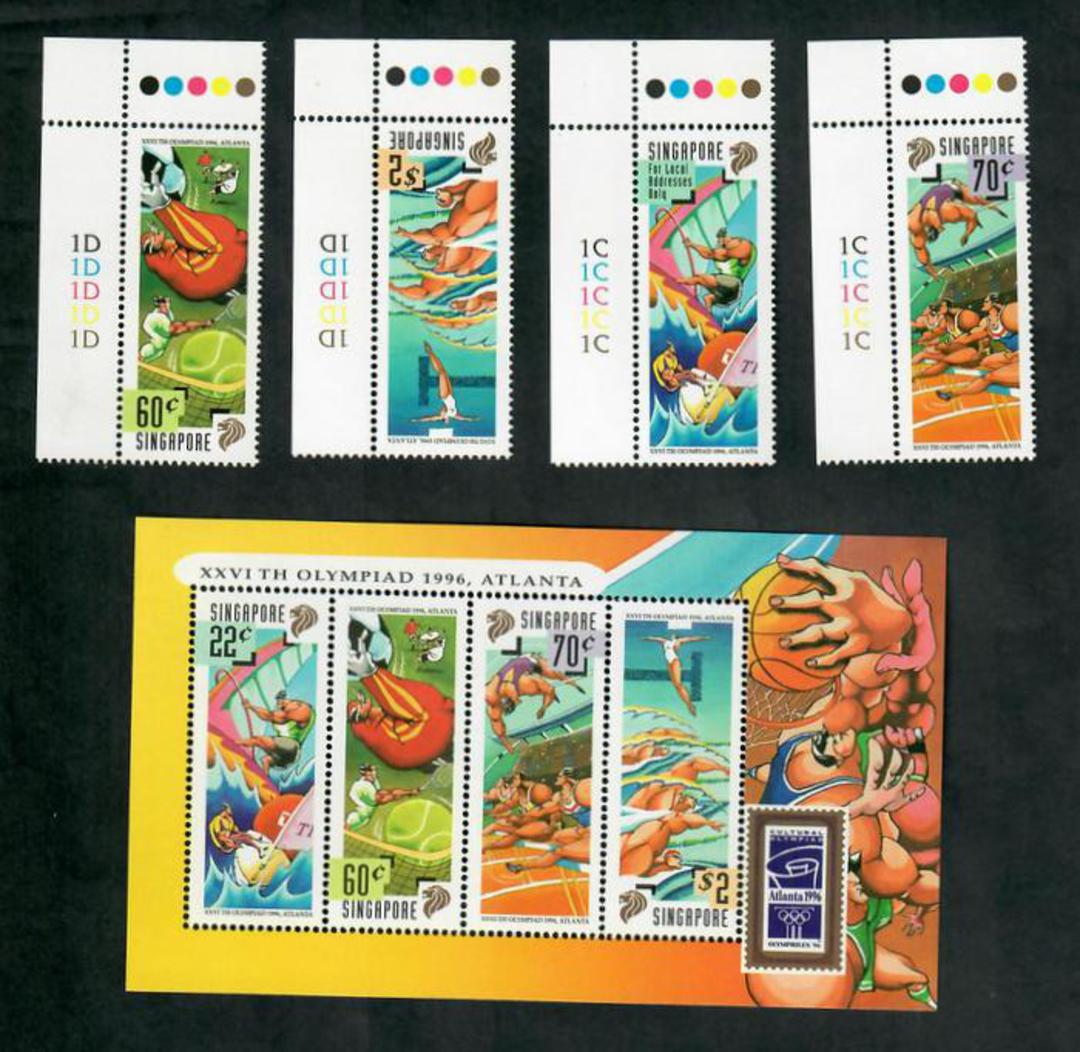 SINGAPORE 1996 Olympics. Set of 4 and miniature sheet. - 51175 - UHM image 0