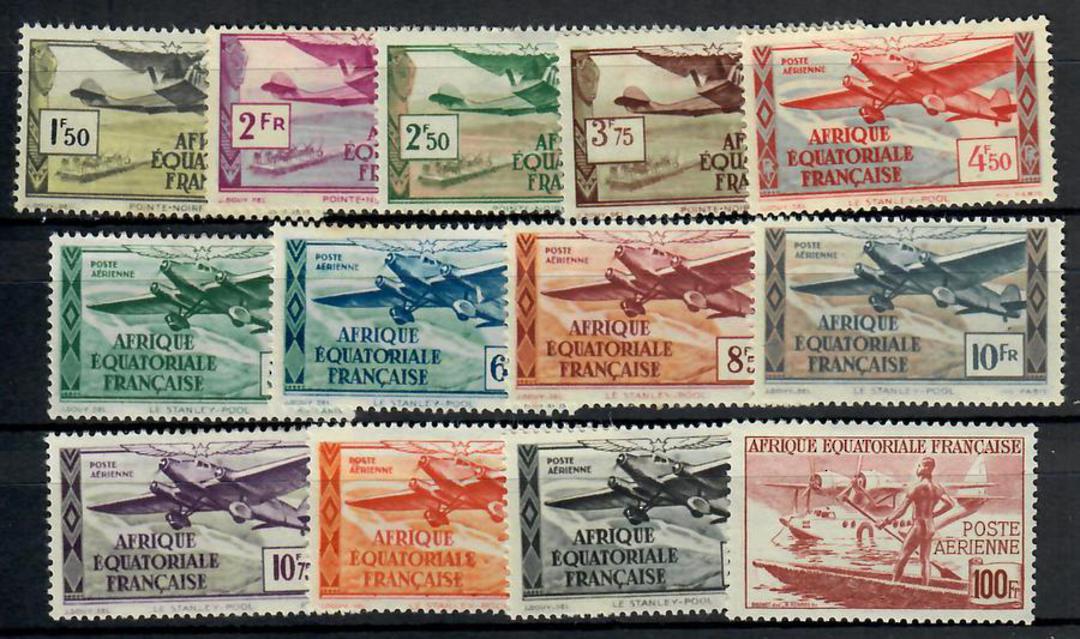 FRENCH EQUATORIAL AFRICA 1943 Vichy Air Definitives. Set of 13. - 24513 - LHM image 0