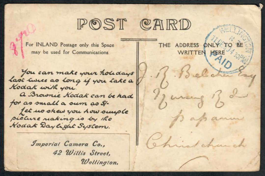NEW ZEALAND Postcard Grubby. Does not detract from very fine WELLINGTON PAID postmark 11/12/04. Blue strike. Scarce. - 34102 - P image 0