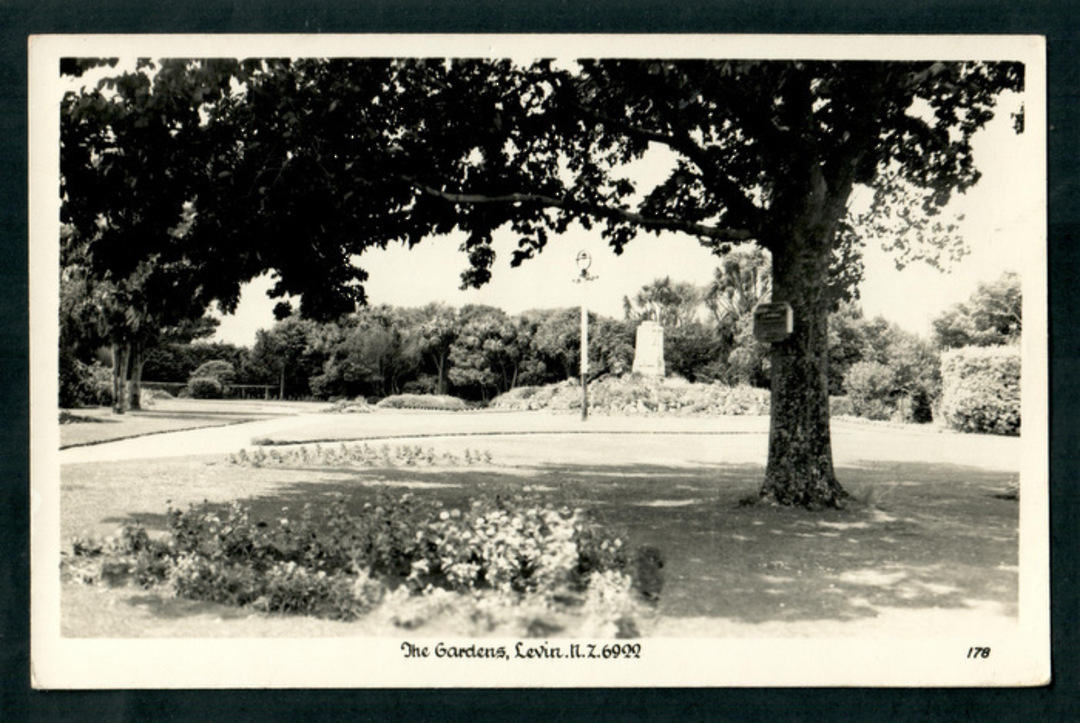 Real Photograph by A B Hurst & Son of The Gardens Levin. - 47313 - Postcard image 0