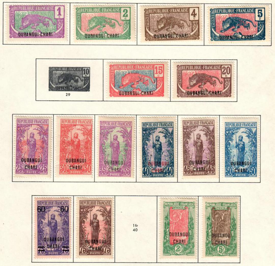 UBANGI-SHARI 1922 Definitives. Set of 18 except the 35c and 1fr. - 56078 - Mint image 0