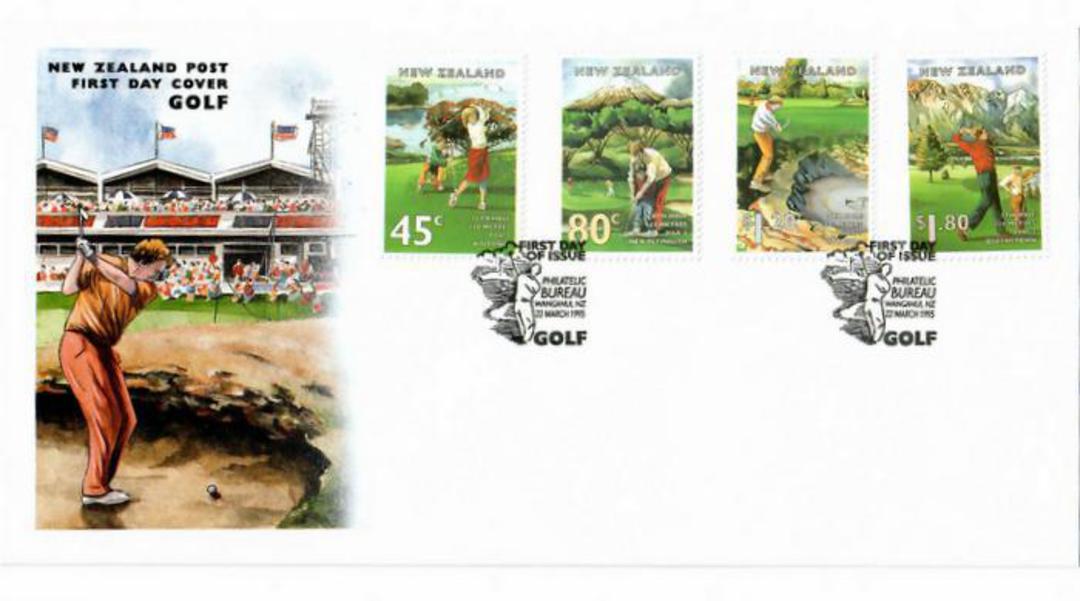 NEW ZEALAND 1995 Golf. Set of 4 on first day cover. - 521208 - FDC image 0
