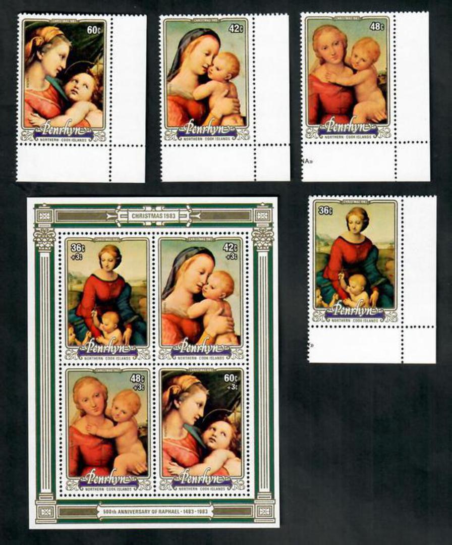 PENRHYN 1983 Christmas. Set of 4 and miniature sheet. - 50845 - UHM image 0